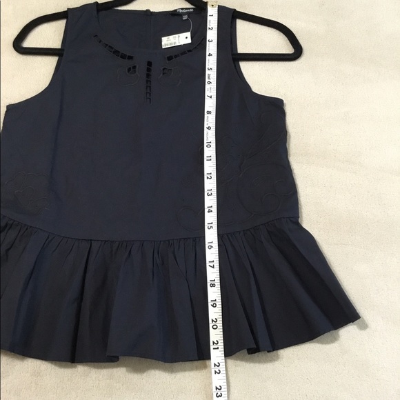 Madewell Floral embroidered black top Sz.XXS - Picture 4 of 8